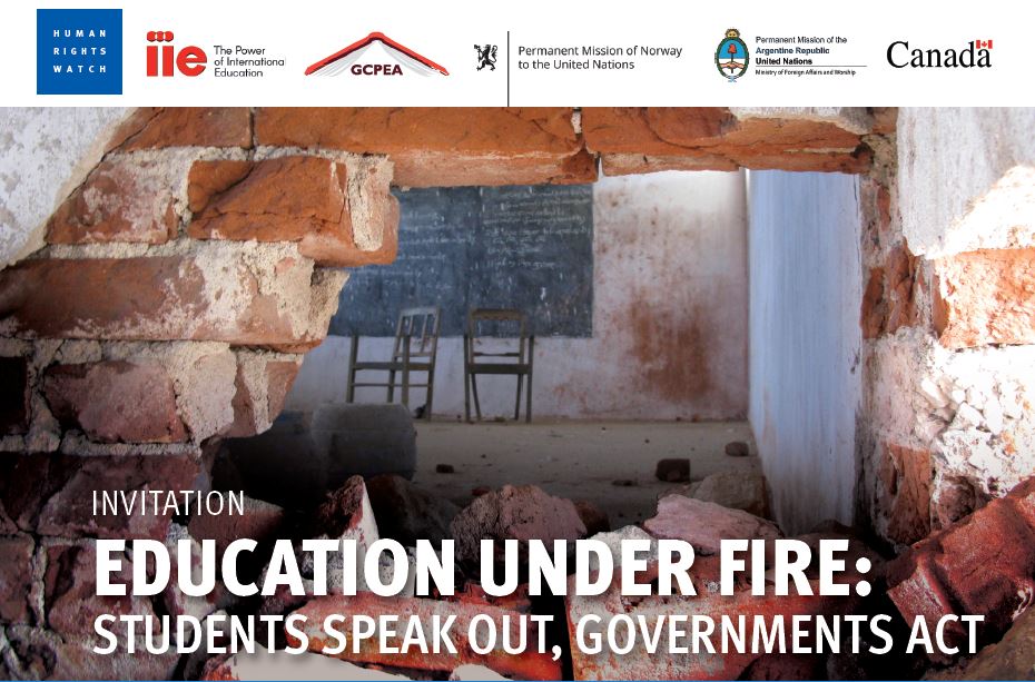 Image: Education Under Fire Invitation